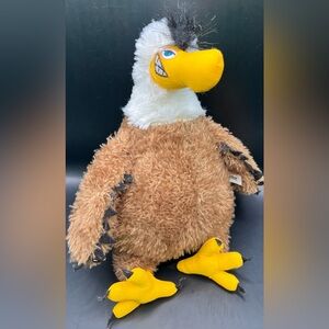 Angry Bird- Plush Brown and Yellow Eagle Toy-Some fluff on tips of felt